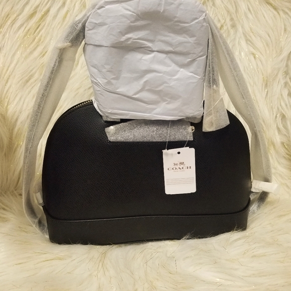 Coach Black Satchel with Gold Accents - Picture 3 of 3